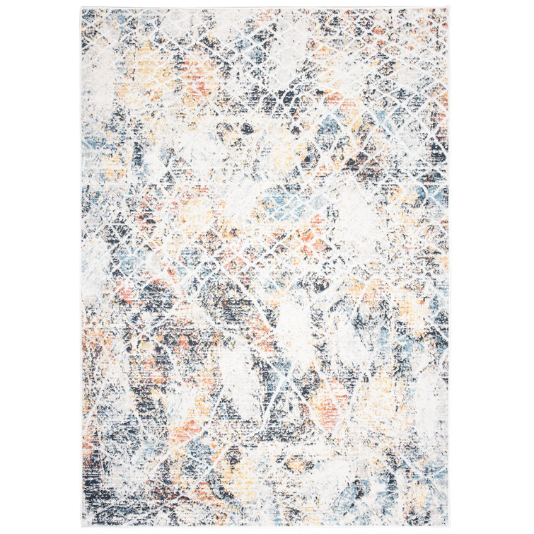 Borough Wharf Chalco Flatweave Grey/Blue/Orange Rug Wayfair.co.uk